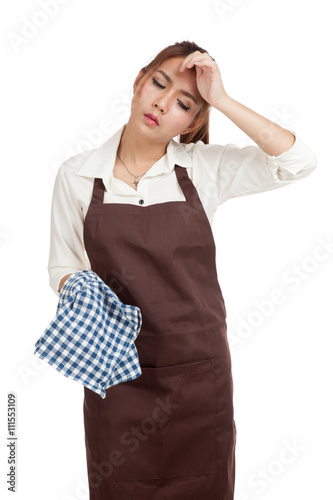 Tried Asian  waitress  in apron