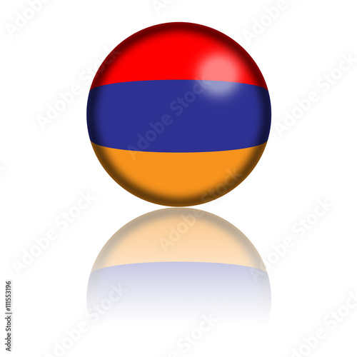 Armenia Flag Sphere 3D Rendering