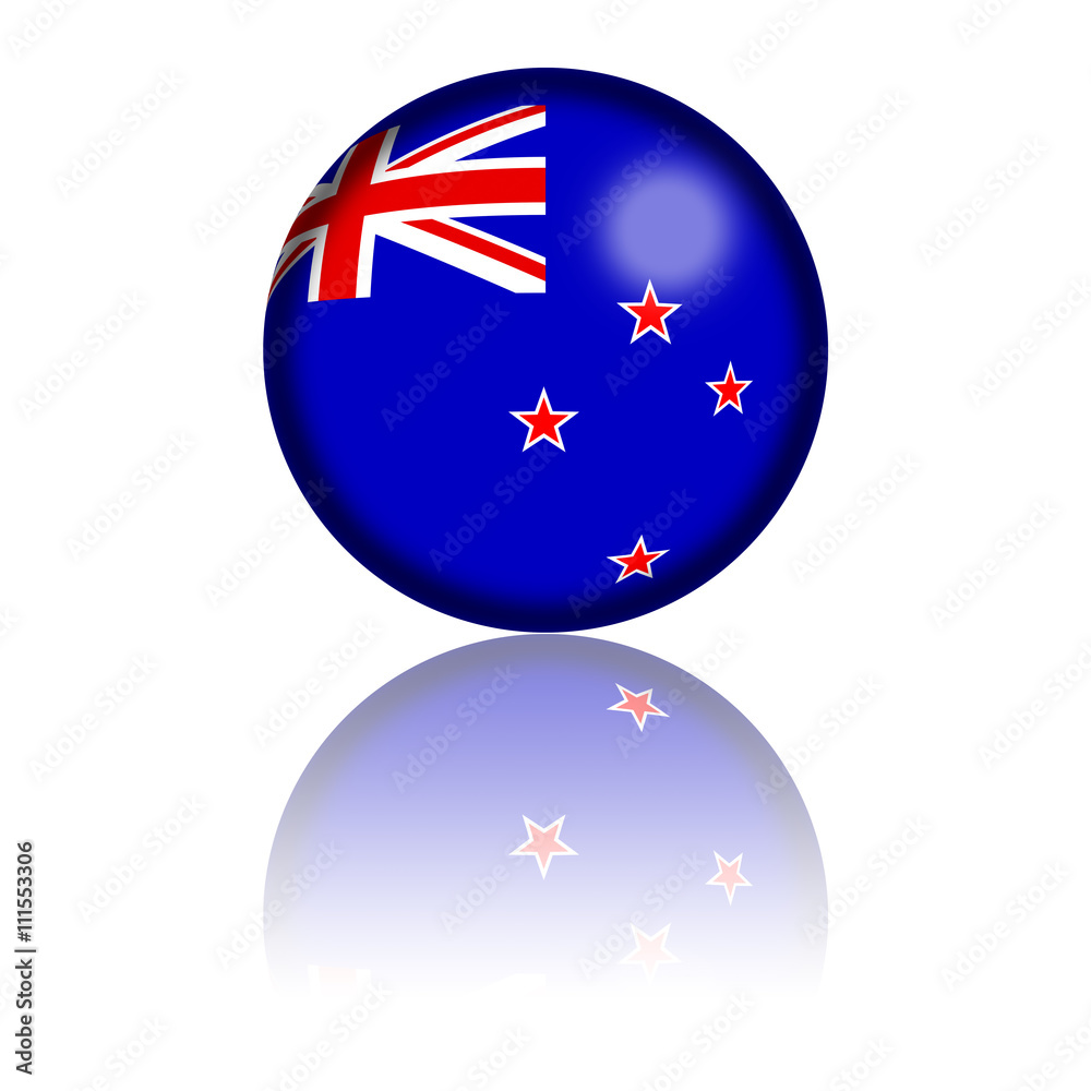 New Zealand Flag Sphere 3D Rendering New Zealand Flag Sphere 3D Rendering