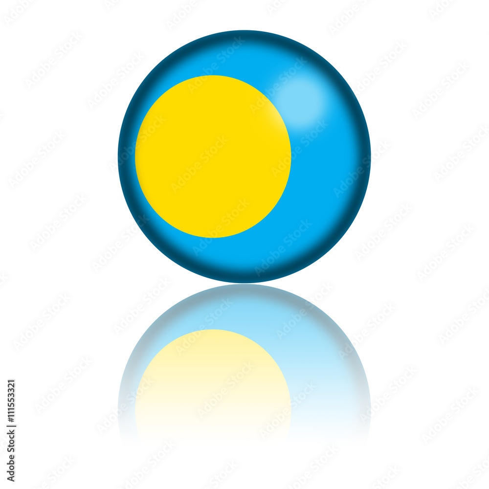 Palau Flag Sphere 3D Rendering