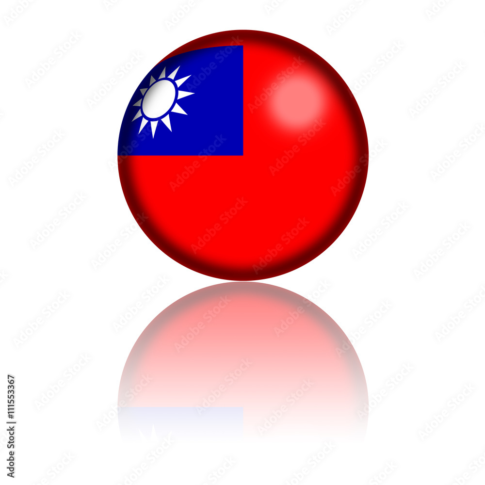 Taiwan Flag Sphere 3D Rendering Taiwan Flag Sphere 3D Rendering