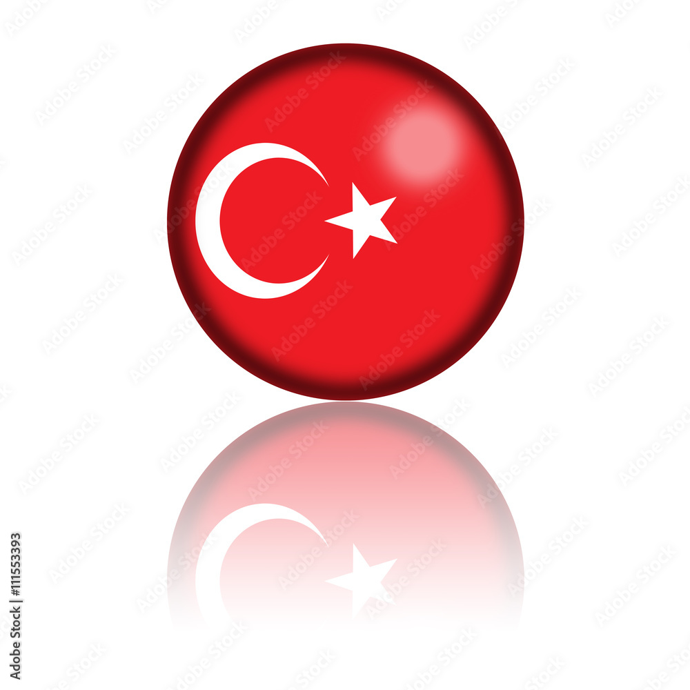 Turkey Flag Sphere 3D Rendering Turkey Flag Sphere 3D Rendering