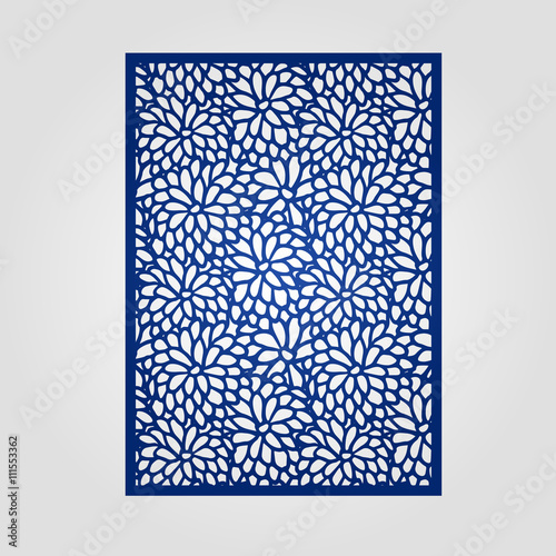 Abstract cutout panel for laser cutting, die cutting or stencil.