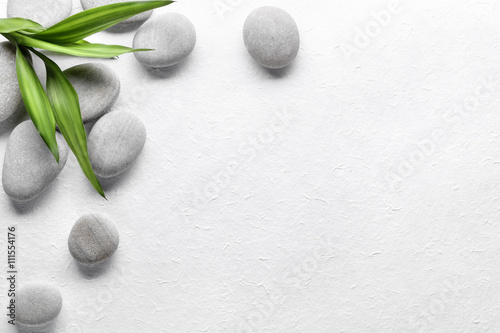 Canvas Print Spa stones with bamboo