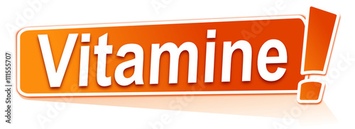 vitamine sur étiquette orange