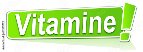 vitamine sur étiquette verte