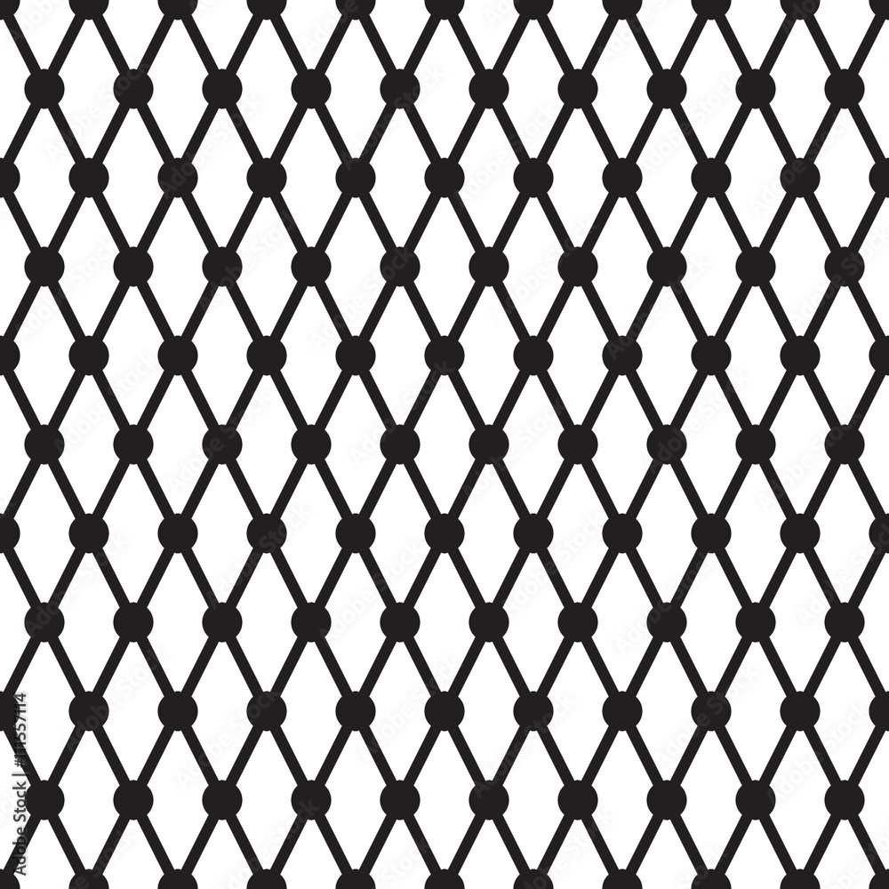 Naklejka premium simple cross dots line vector seamless pattern background