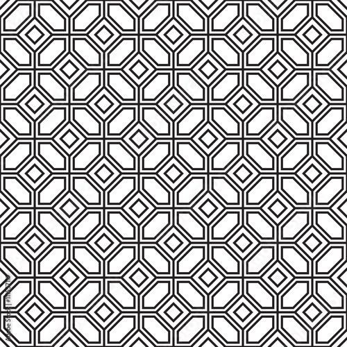 Seamless parquetry vector monochrome pattern background 