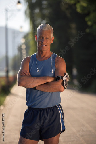 portrait of handsome senior jogging man © .shock