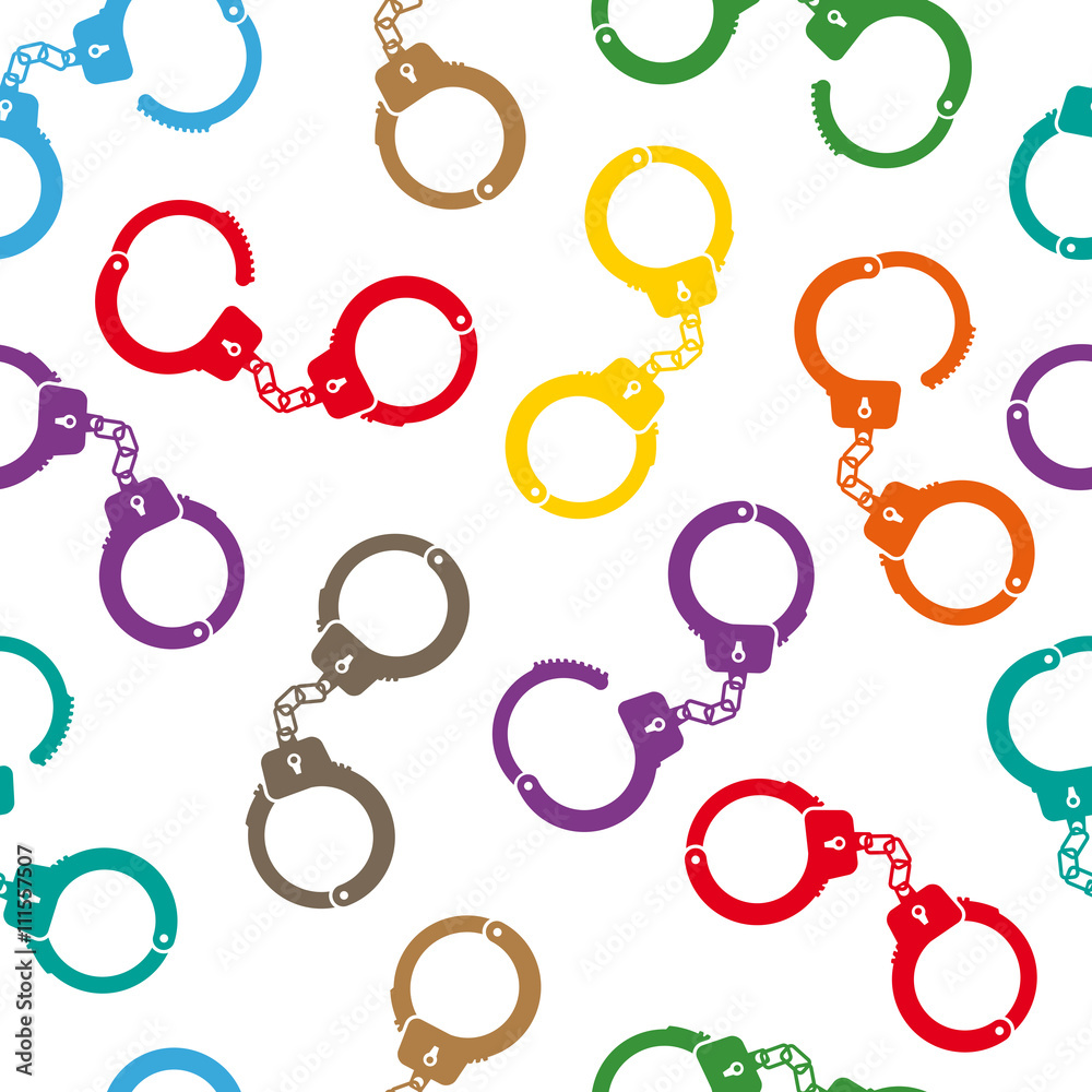 Fotografi Colorful handcuffs seamless pattern