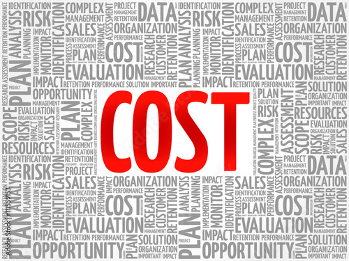 Cost word cloud, business concept