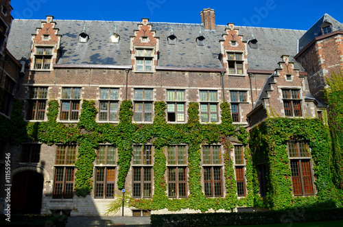 Courtyard of Hof van Liere, old building in city center of Antwerp, University of Antwerp