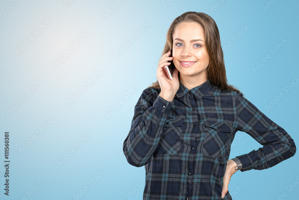 Young woman talking on mobile phone