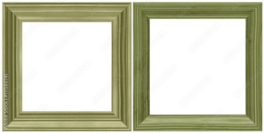 Fototapeta premium wooden frame isolated on white, set