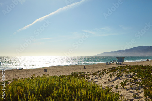 Lifeguard hut on the Malibu beach.