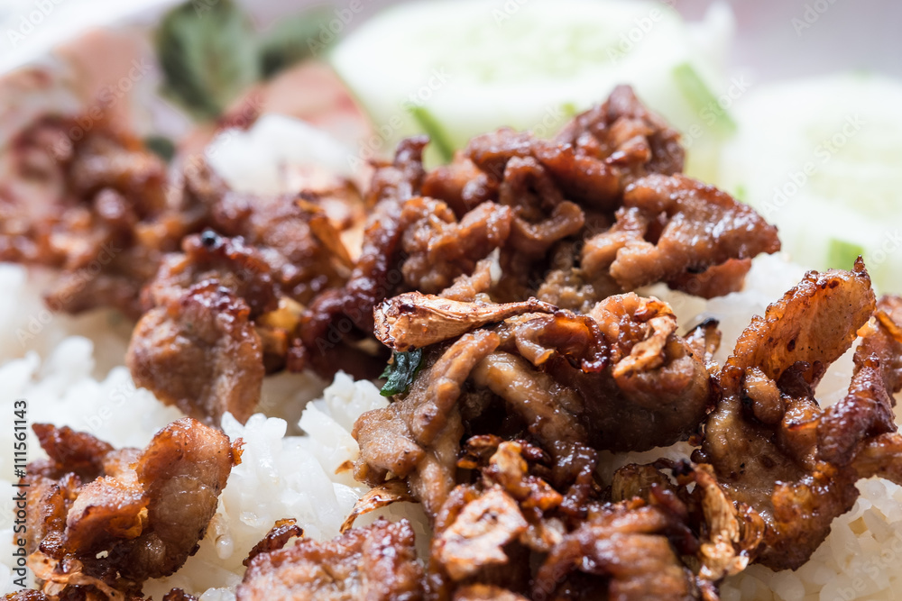 Pork with Garlic, Thai food. Pork with Garlic, Thai food.