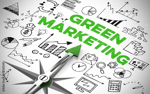 Kompass zeigt auf Green Marketing