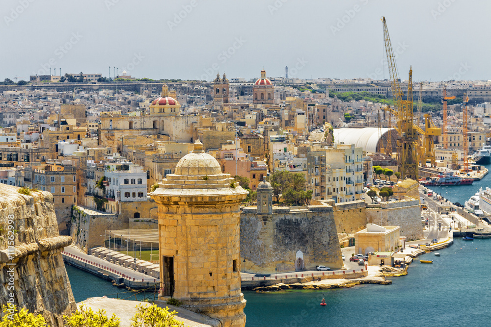 View of port of Valletta, Malta