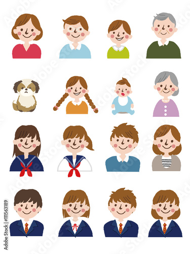 People generations at different ages. 