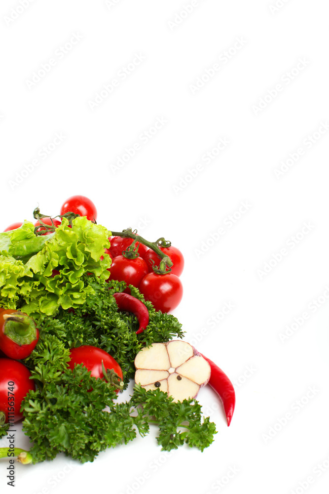 vegetables isolated on a white background vegetables isolated on a white background