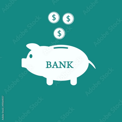 Piggy bank icon. Pictograph of moneybox