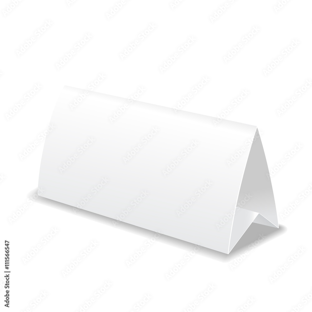 Paper table card, template vector illustration