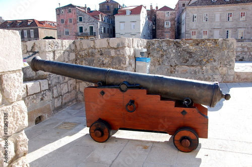  Old cannon in the fortress of Dubrovnik, Croatia 