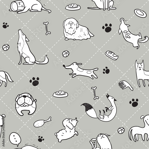 Seamless Dogs pattern
