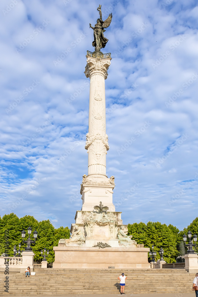 Bordeaux, France. Column of the Girondins (Monument aux Girondins) at Quinconces square