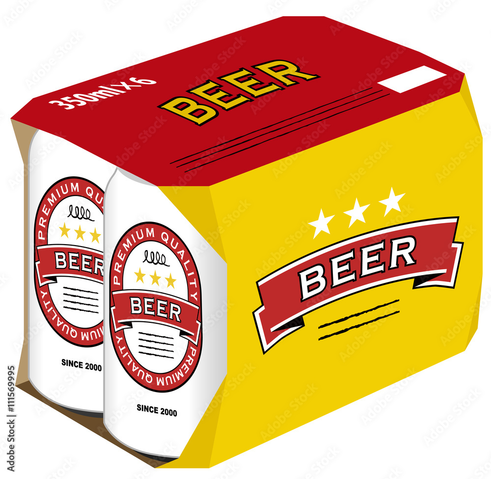 ビール6缶パック Stock イラスト Adobe Stock