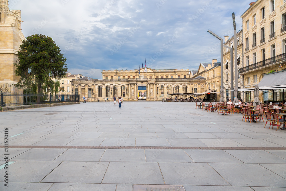 Bordeaux, France. City Hall - Palace Rohan on Pey-Berland  Square 