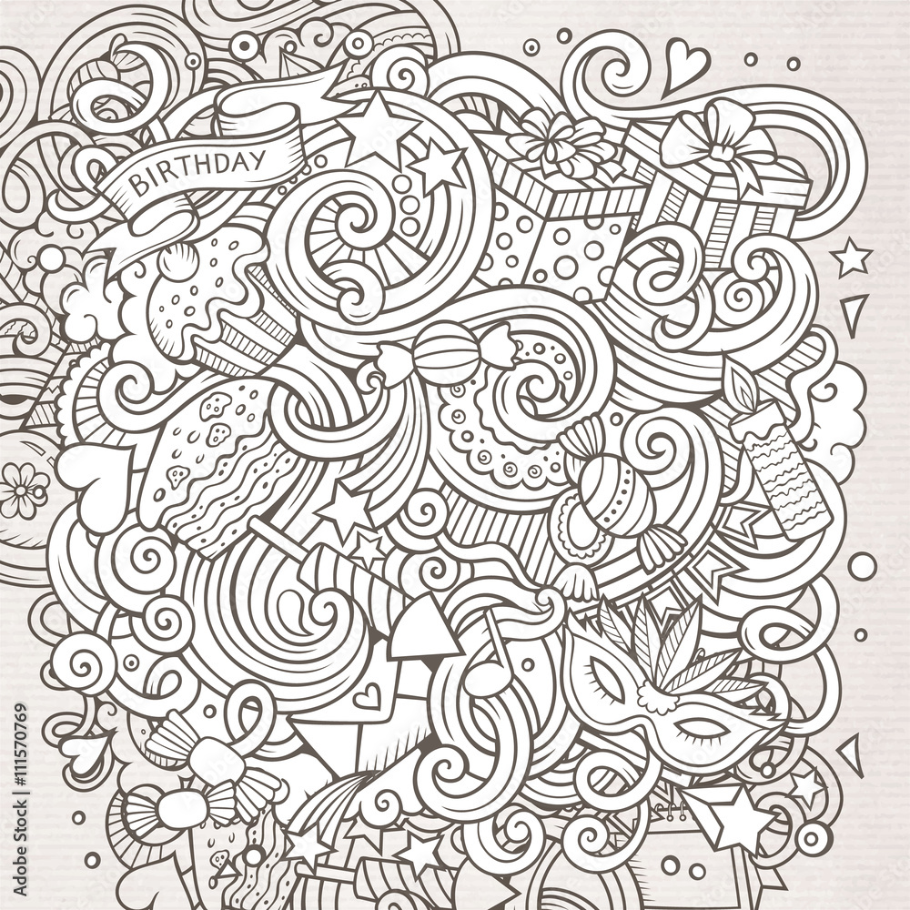 Cartoon hand-drawn doodles holidays illustration Cartoon hand-drawn doodles holidays illustration