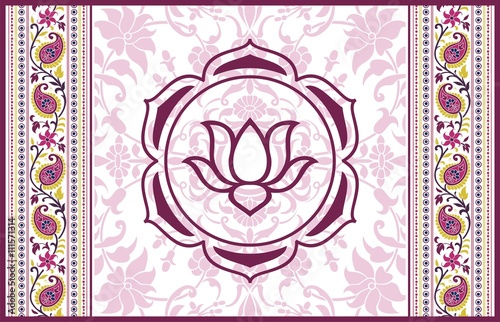 water lily, wedding card design, royal India