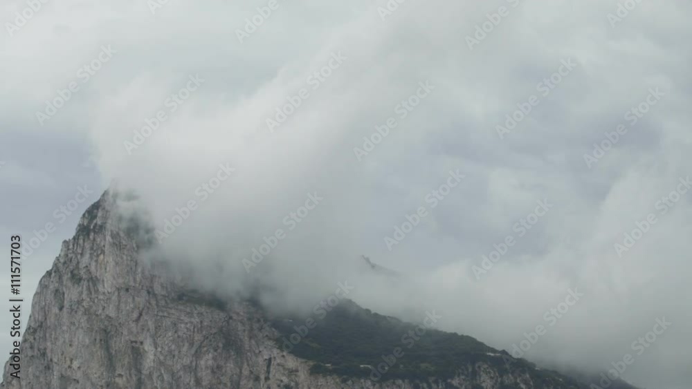 Timelapse of the Rock of Gibraltar during spring cloudy day, UK. Timelapse of the Rock of Gibraltar during spring cloudy day, UK.
