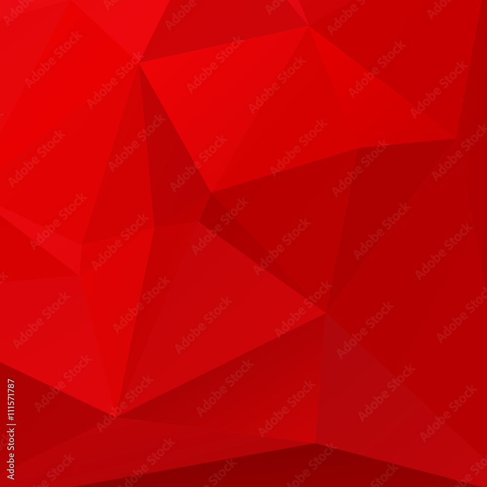 Low poly triangulated background. Shades of red. Vector illustration.