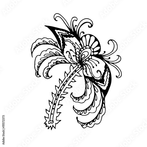 decorative floral element of beautiful paisley henna design Vector Illustration