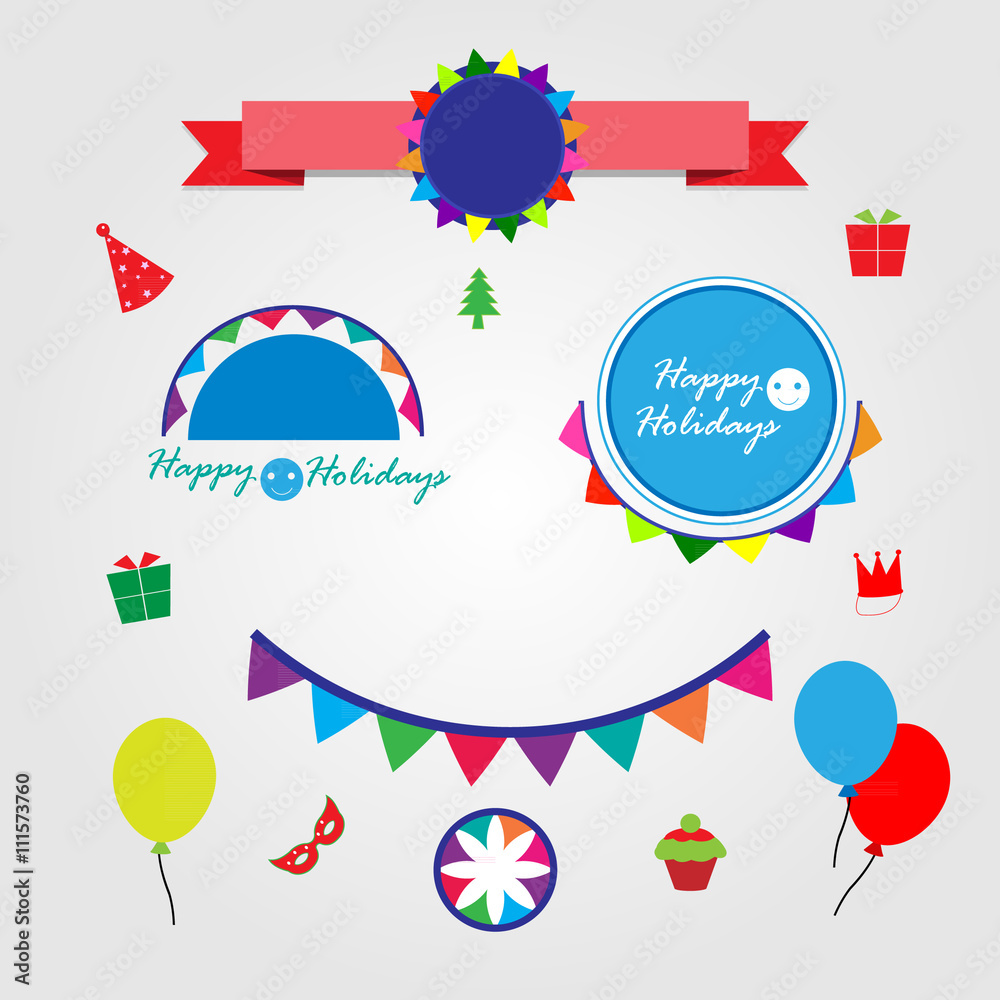 Obraz premium Set of holiday graphic elements vector