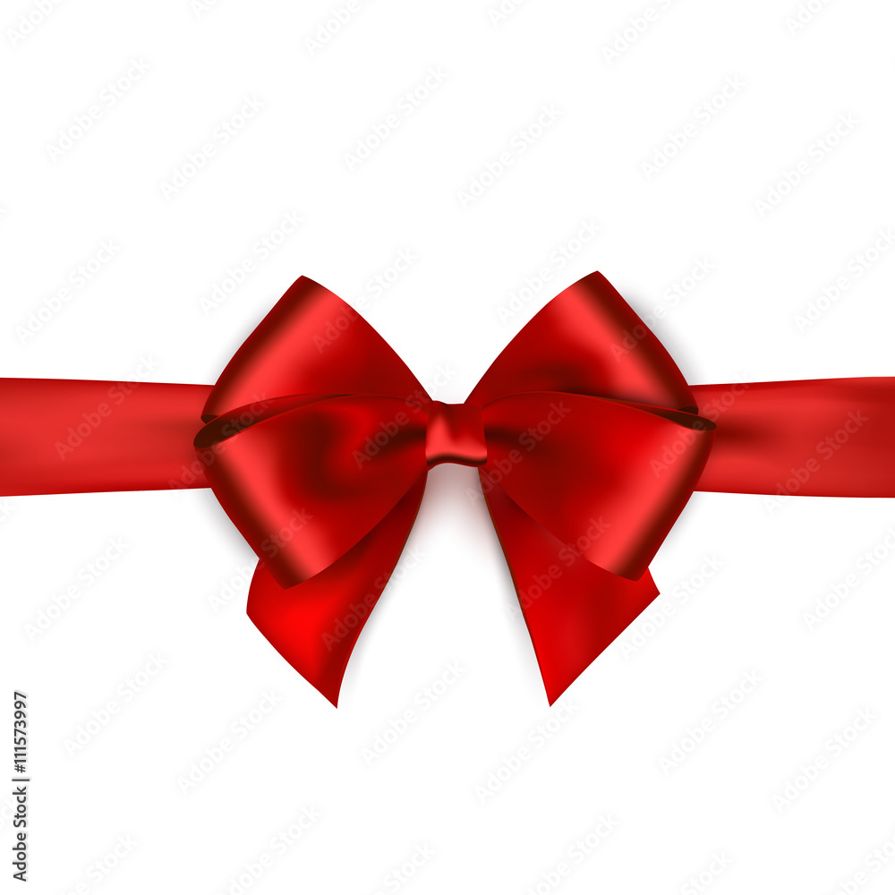 Shiny red satin ribbon on white background Shiny red satin ribbon on white background