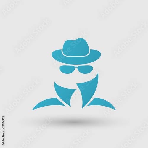 Black icon of anonymous spy agent