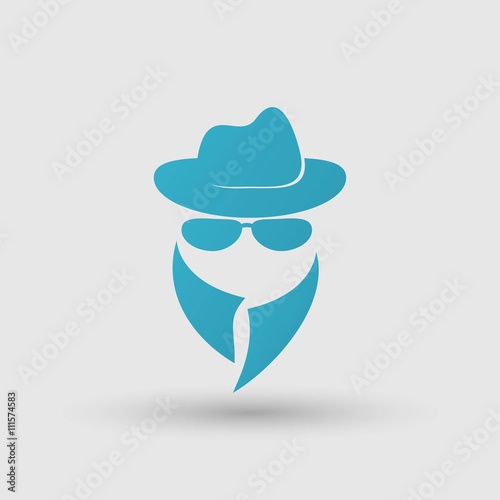 Black icon of anonymous spy agent