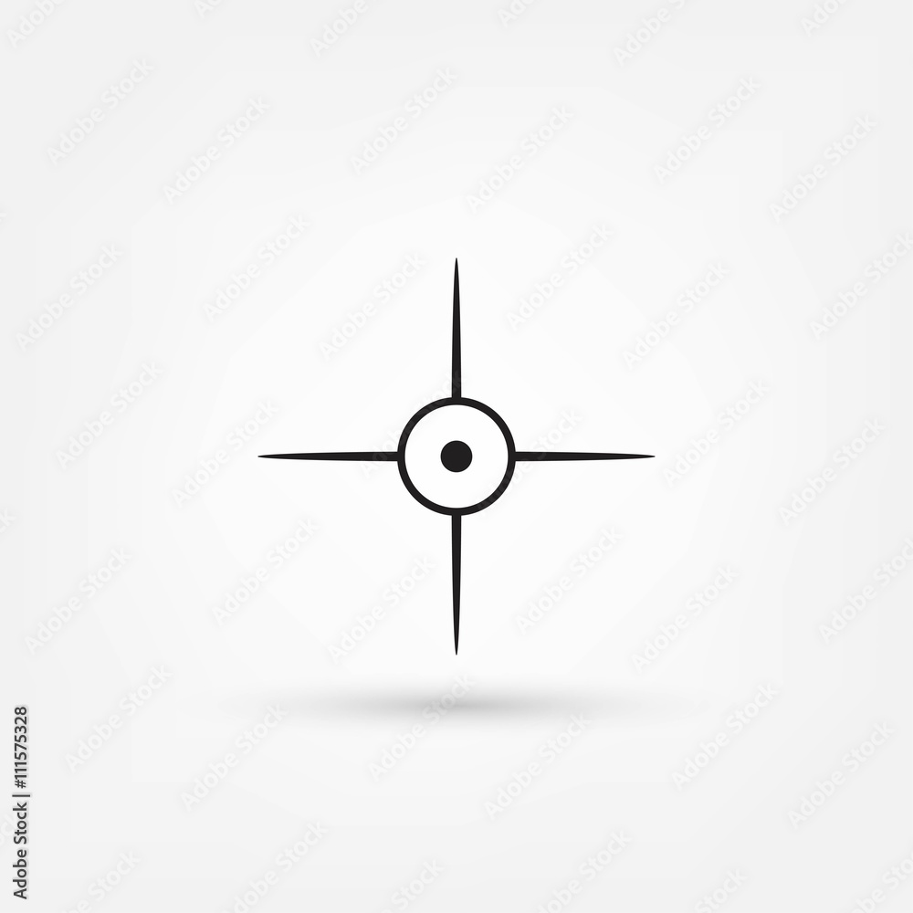 Vector target icon, isolated Vector target icon, isolated