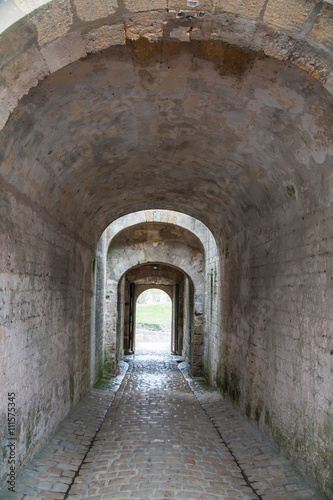 Blaye. Tunnel d'accès à la citadelle par la porte Royale, Gironde, France