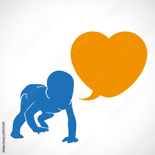 carte,bébé et bulle dialogue