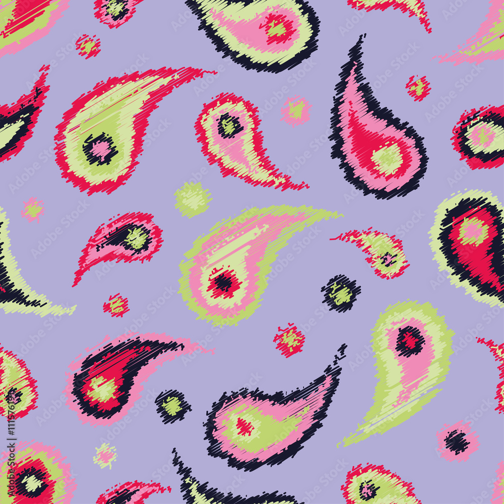 Fototapeta premium Ethnic boho seamless pattern with Paisley. Print. Repeating background. Cloth design, wallpaper.