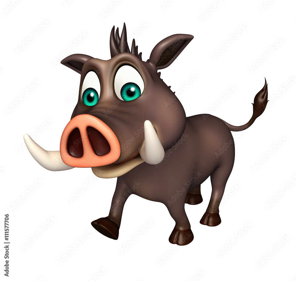 Fototapeta premium cute Boar funny cartoon character