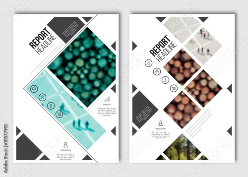 Business brochure design template. Vector flyer layout, blur background with elements for magazine, cover, poster design. A4 size.