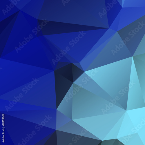 Low poly triangulated background. Blue shades. Vector illustration.