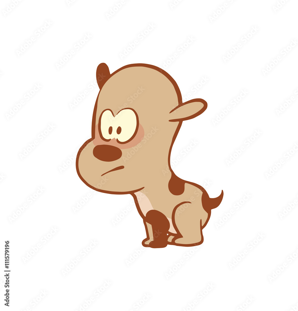 Vector cartoon image of a funny little dog light brown color standing tensely on a white background. Color image with a brown tracings. Puppy. Positive character. Vector illustration. Stock Vector | Adobe Vector cartoon image of a funny little dog light brown color standing tensely on a white background. Color image with a brown tracings. Puppy. Positive character. Vector illustration. Stock Vector | Adobe