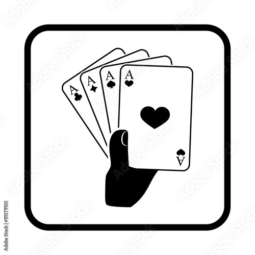 playing cards in hand. Vector icon