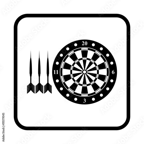 Darts and dartboard vector icon,